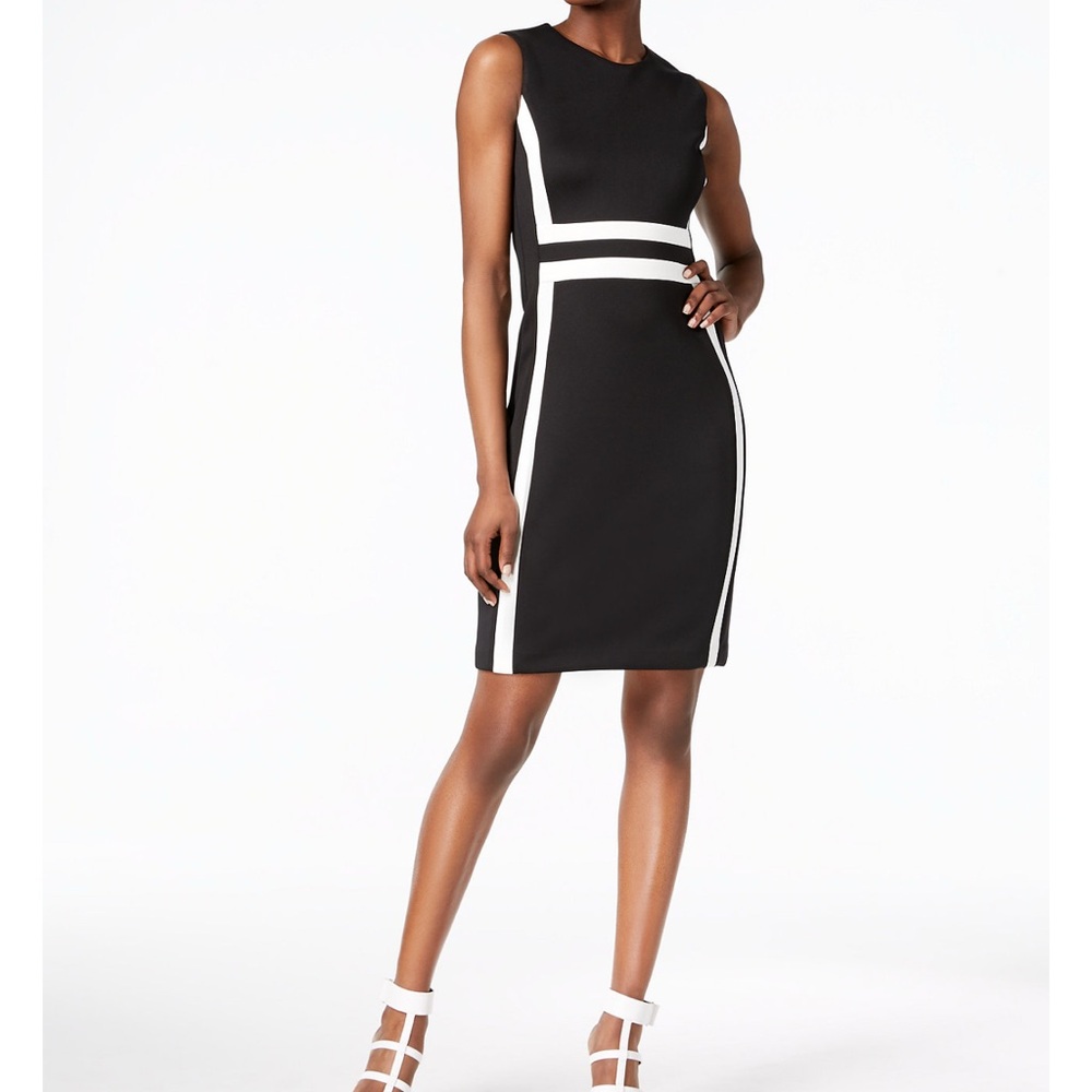 NWT Calvin Klein Black Sheath Midi Dress